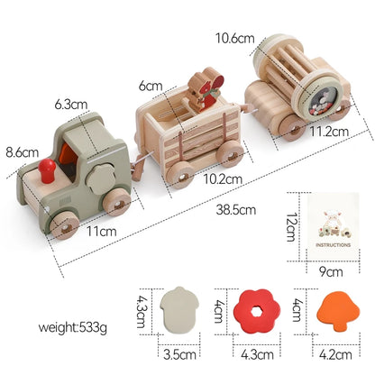 Wooden Train Toy for Kids – Montessori Learning & Number Fun