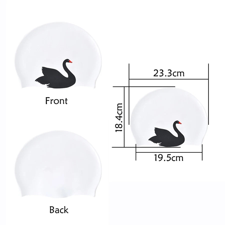 Silicone Swimming Cap – Cute Cartoon Design, Hair Protection
