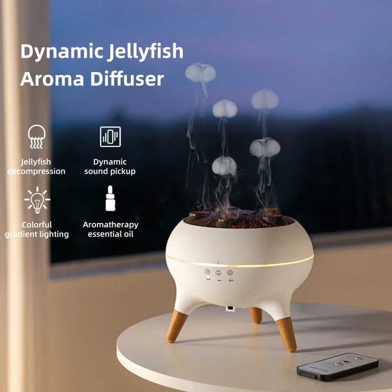 Jellyfish Air Humidifier – 250ml Aromatherapy Diffuser & Night Light