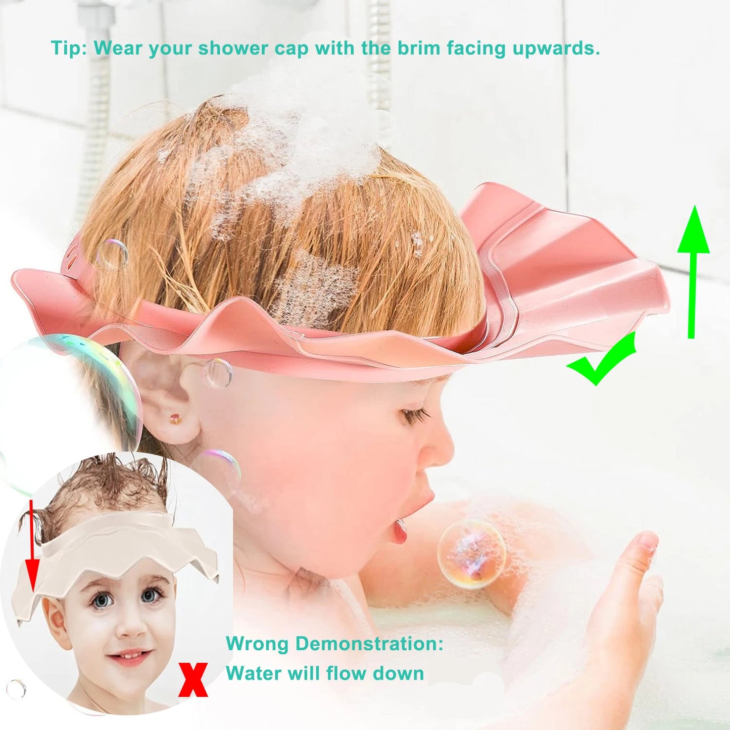 Baby Adjustable Shower Cap – Soft Waterproof & Ear Protection