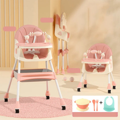 Foldable Baby High Chair – 4-in-1 Safe Reclining Seat