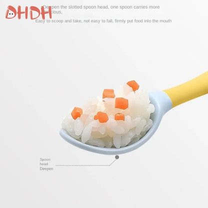 Silicone Baby Spoon & Fork Set – Soft Training Tableware