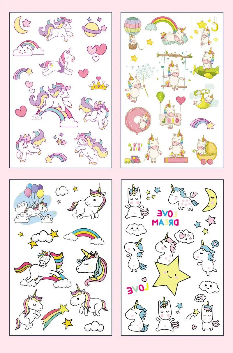 Temporary Tattoo Stickers for Kids – Cute Cartoon Party Fun
