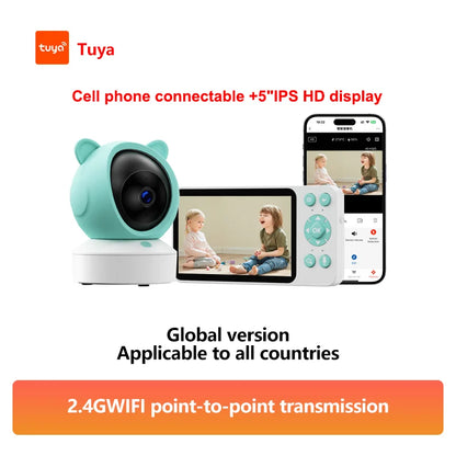 5" Tuya Baby Monitor HD WiFi with Two-Way Audio