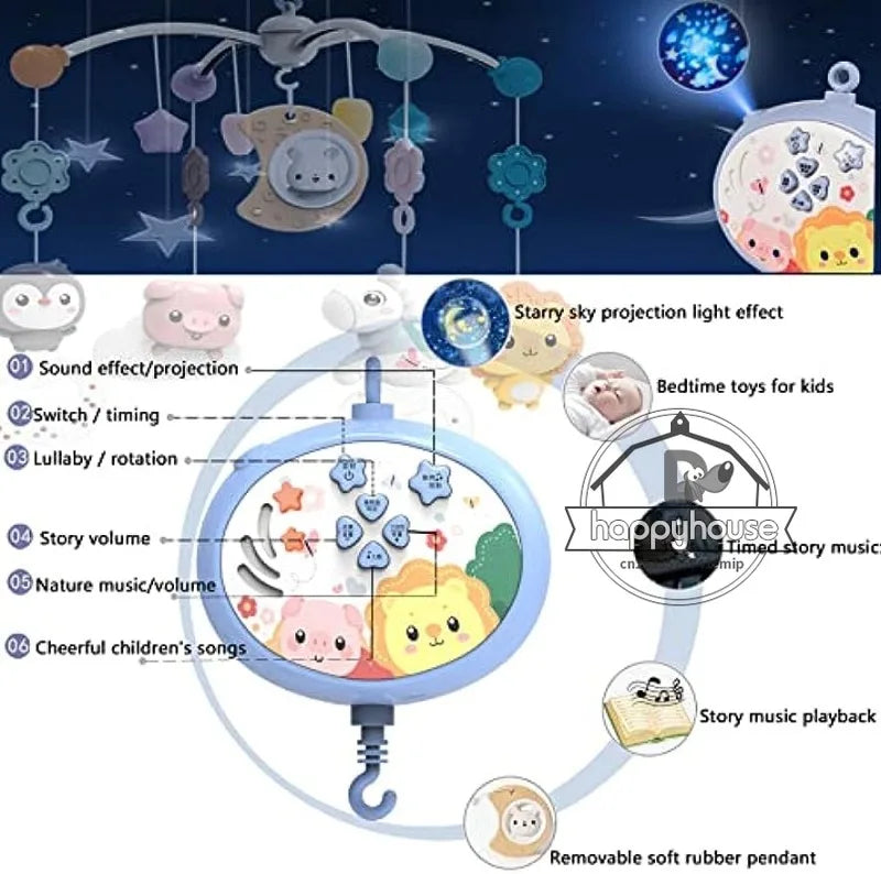 Baby Crib Mobile with Music & Lights – Soothing Sleep Aid