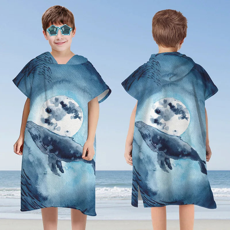 Children Microfiber Beach Towel Cape – Quick-Dry Comfort