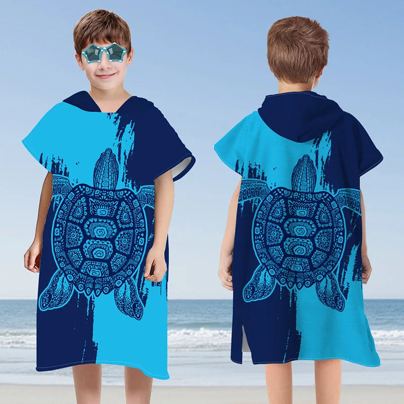Children Microfiber Beach Towel Cape – Quick-Dry Comfort