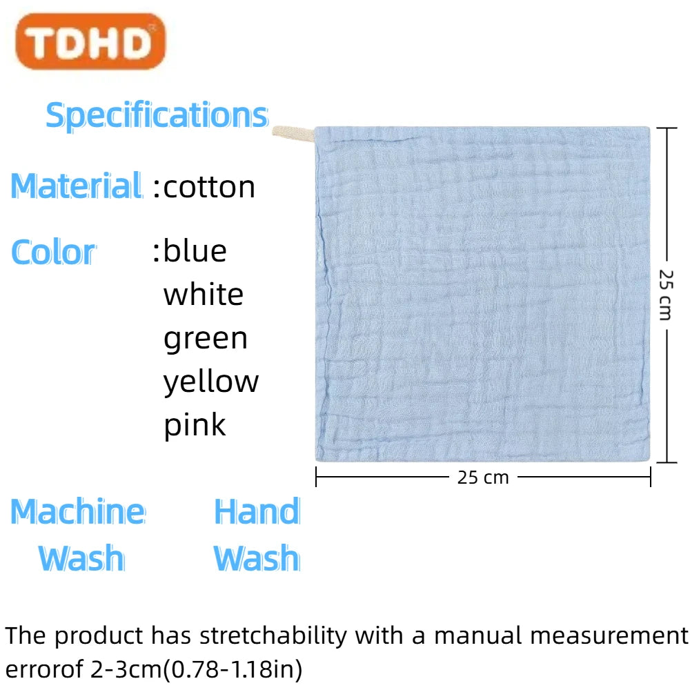 Baby Cotton Gauze Saliva Towel Set – Soft & Absorbent 5-Pack