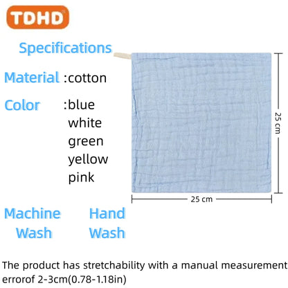 Baby Cotton Gauze Saliva Towel Set – Soft & Absorbent 5-Pack