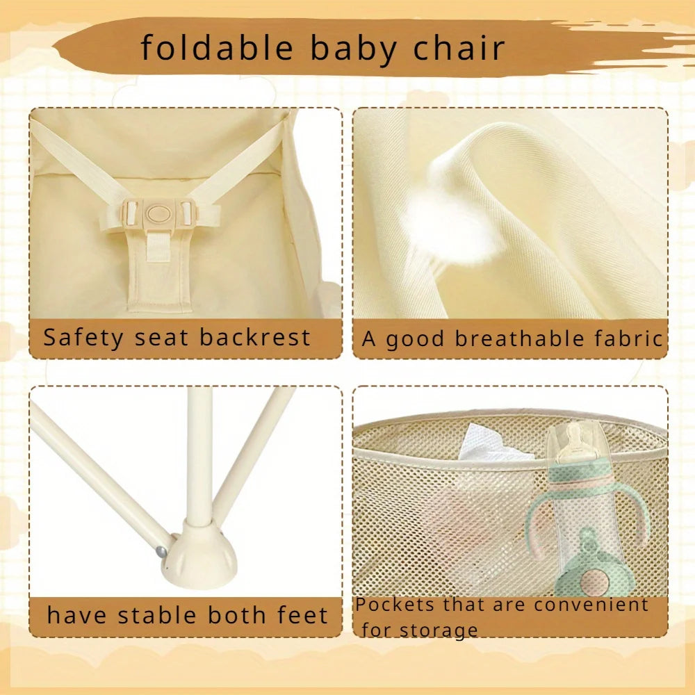 Portable Baby High Chair with Tray for Easy Feeding