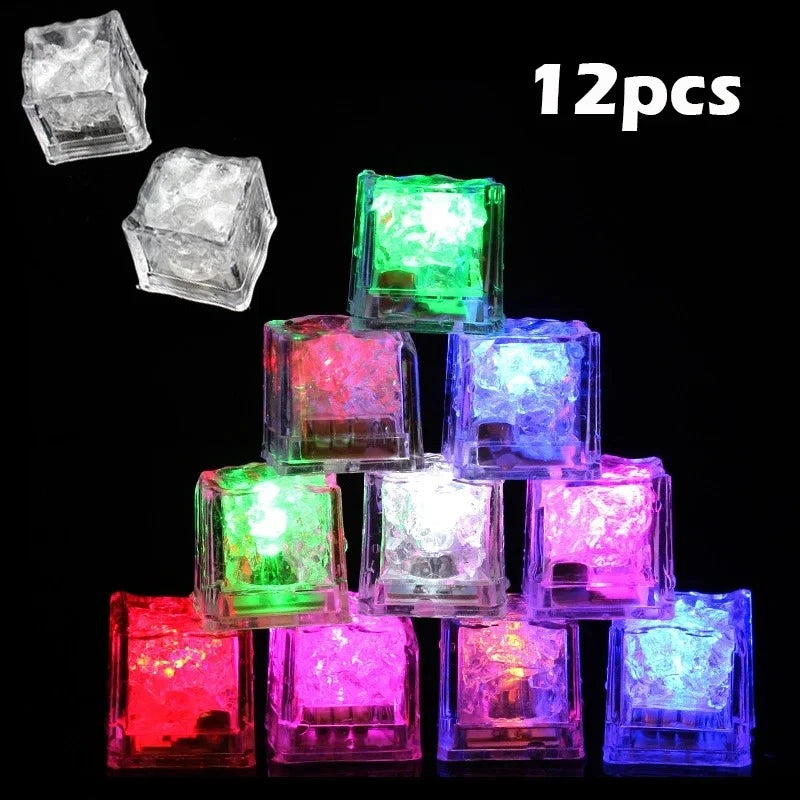Kids Bath Toy Glowing Ice Cubes 6/12PCS Fun Water Play