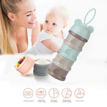 4-Grid Baby Milk Powder Container – Portable Snack Storage