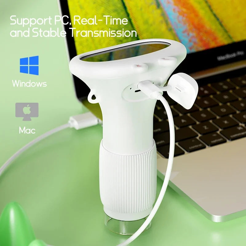 kids digital handheld microscope exploring leaf structure