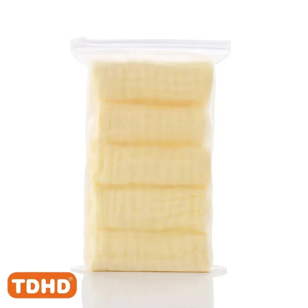 Baby Cotton Gauze Saliva Towel Set – Soft & Absorbent 5-Pack