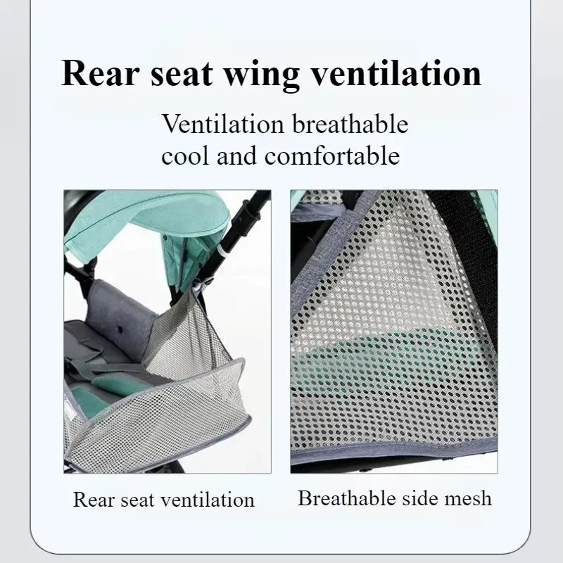 Double Stroller Front & Rear Seats – Lightweight Foldable