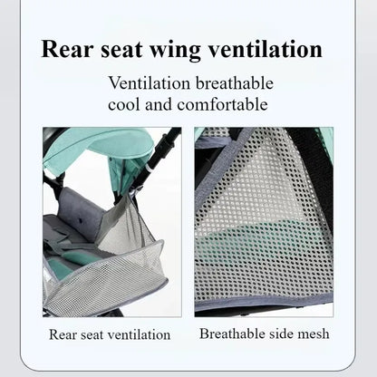 Double Stroller Front & Rear Seats – Lightweight Foldable