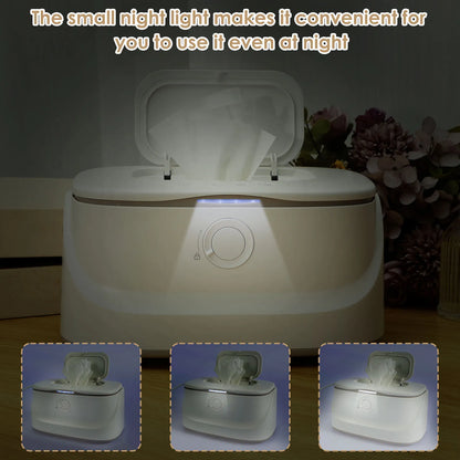 USB Baby Wipe Warmer with LED Light & Adjustable Heat