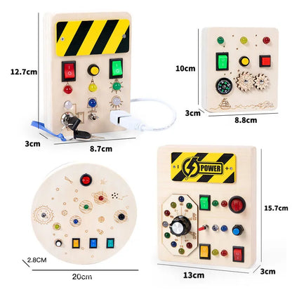 Montessori Busy Board with LED – Fun Learning Toy for Kids