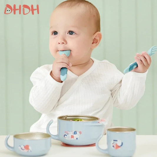Silicone Baby Spoon & Fork Set – Soft Training Tableware