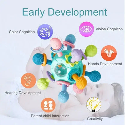 Baby Rotating Rattle Ball – Sensory & Teething Toy