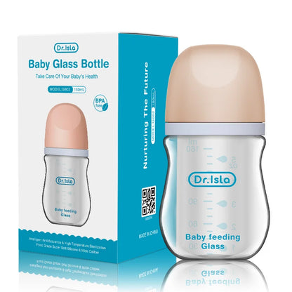Glass Baby Bottle Anti-Choke Design for Safe Newborn Feeding