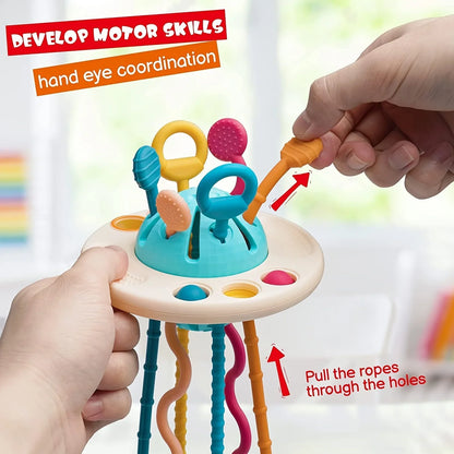 Montessori Sensory Toy for Toddlers – Push & Pull Skill Builder