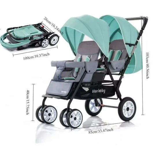 Double Stroller Front & Rear Seats – Lightweight Foldable