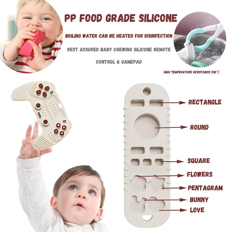 Silicone Baby Teether – TV Remote Toy for Gum Relief