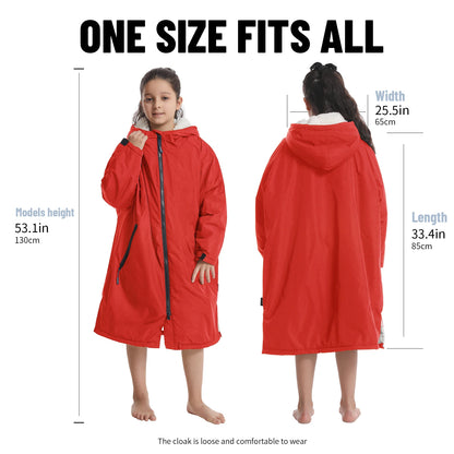 Kids Waterproof Changing Robe – Warm, Soft & Fluffy Hoodie