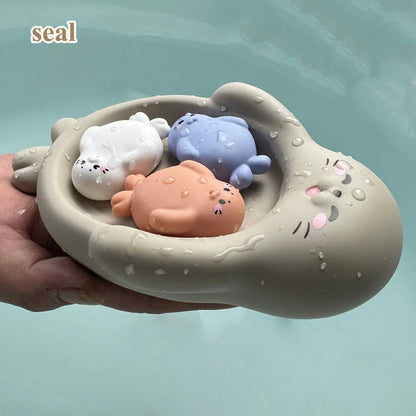 Baby Bath Toys Floating Animal Set Fun Water Play for Kids