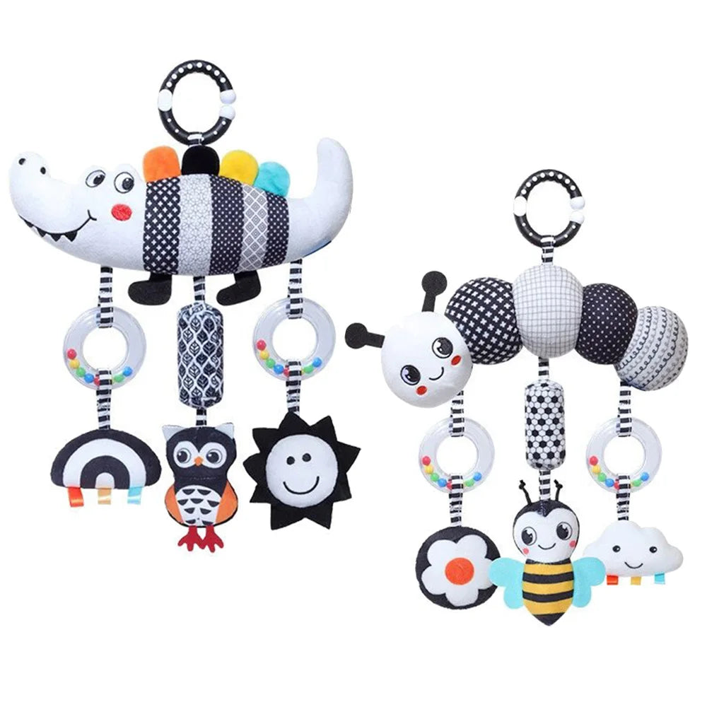 Black & White Baby Rattle Hanging Toy – Stimulate Senses