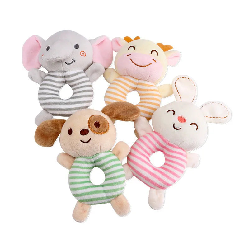 Baby Rattle Toy Plush Animal – Soft Sensory Learning Ring