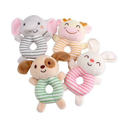 Baby Rattle Toy Plush Animal – Soft Sensory Learning Ring