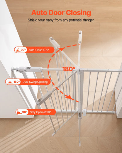 Baby Gate for Stairs & Doorways with Auto-Close Safety