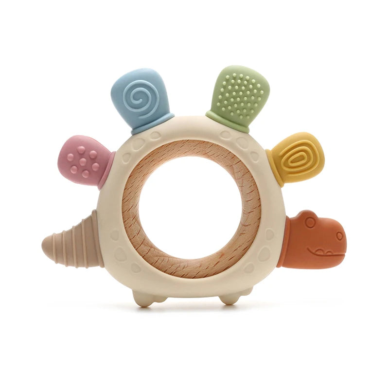 Baby Dinosaur Silicone Teether – BPA-Free Soothing Toy