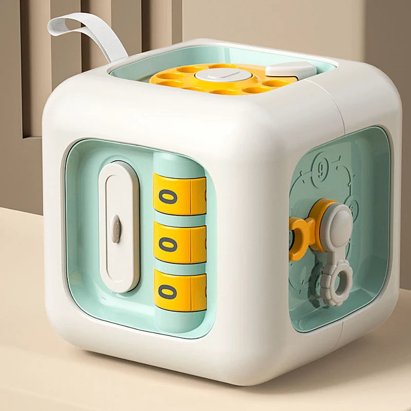 6-in-1 Montessori Busy Cube – Educational Skills Toy for Kids
