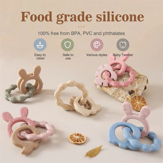 Baby Silicone Teether Ring – BPA-Free Comfort & Fun