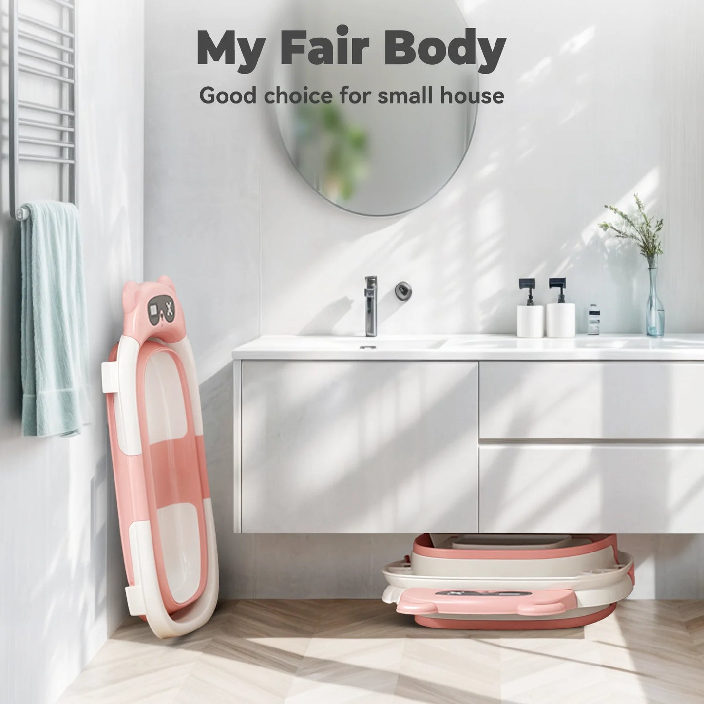 Foldable Baby Tub with Cushion & Thermometer – Safe Comfort