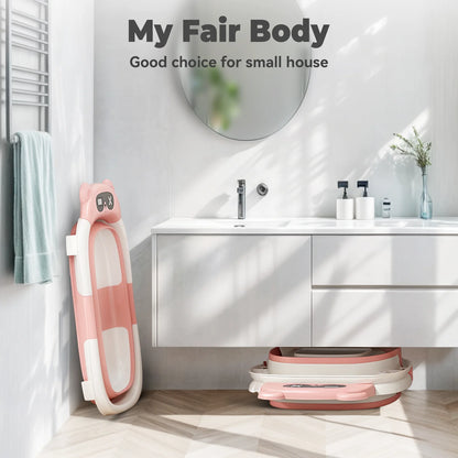 Foldable Baby Tub with Cushion & Thermometer – Safe Comfort