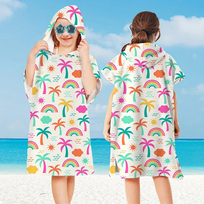 Children Microfiber Beach Towel Cape – Quick-Dry Comfort