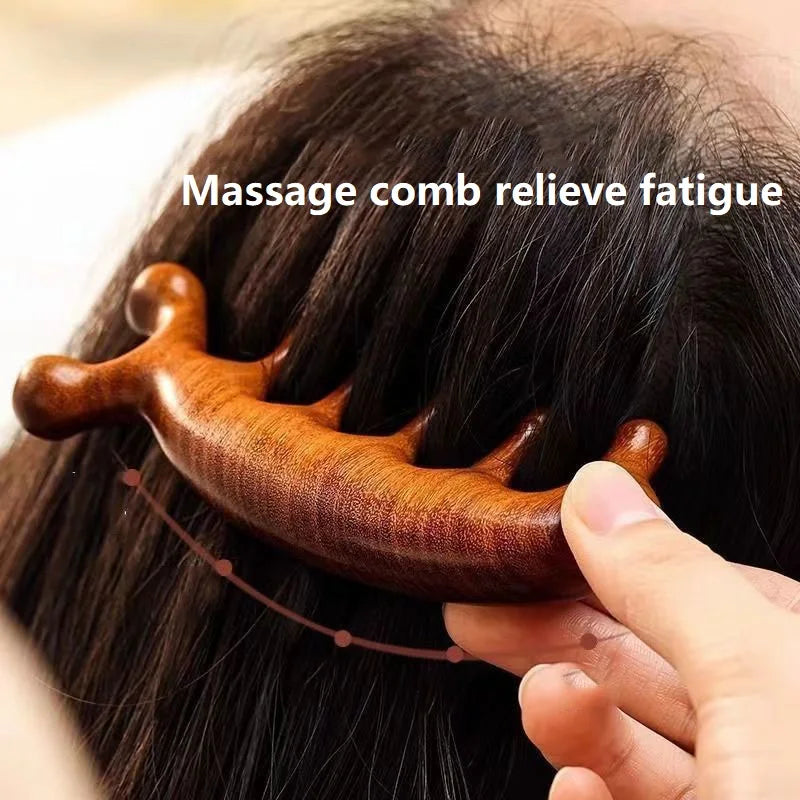 Wooden Scalp Massager Comb for Relaxing Head & Hair Care