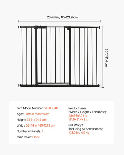 Baby Gate for Stairs & Doorways with Auto-Close Safety