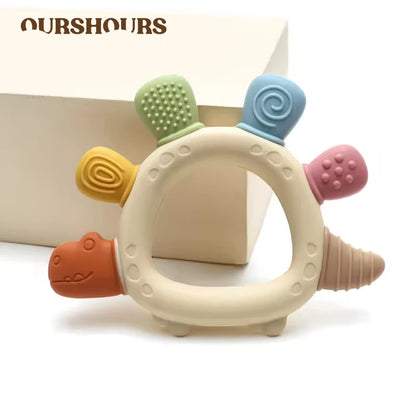 Baby Dinosaur Silicone Teether – BPA-Free Soothing Toy