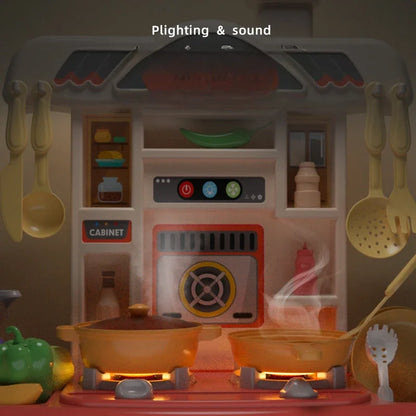 Kids Kitchen Play Set with Lights Sounds & Realistic Fun