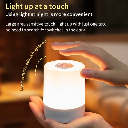 LED Touch Night Lamp – Dimmable & Remote Control Light