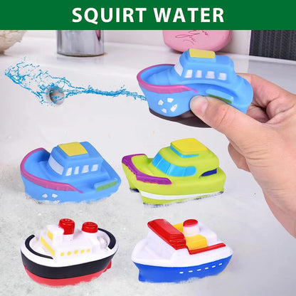 Baby Shower Boat Toy with Slide Ramp for Fun Bath Play