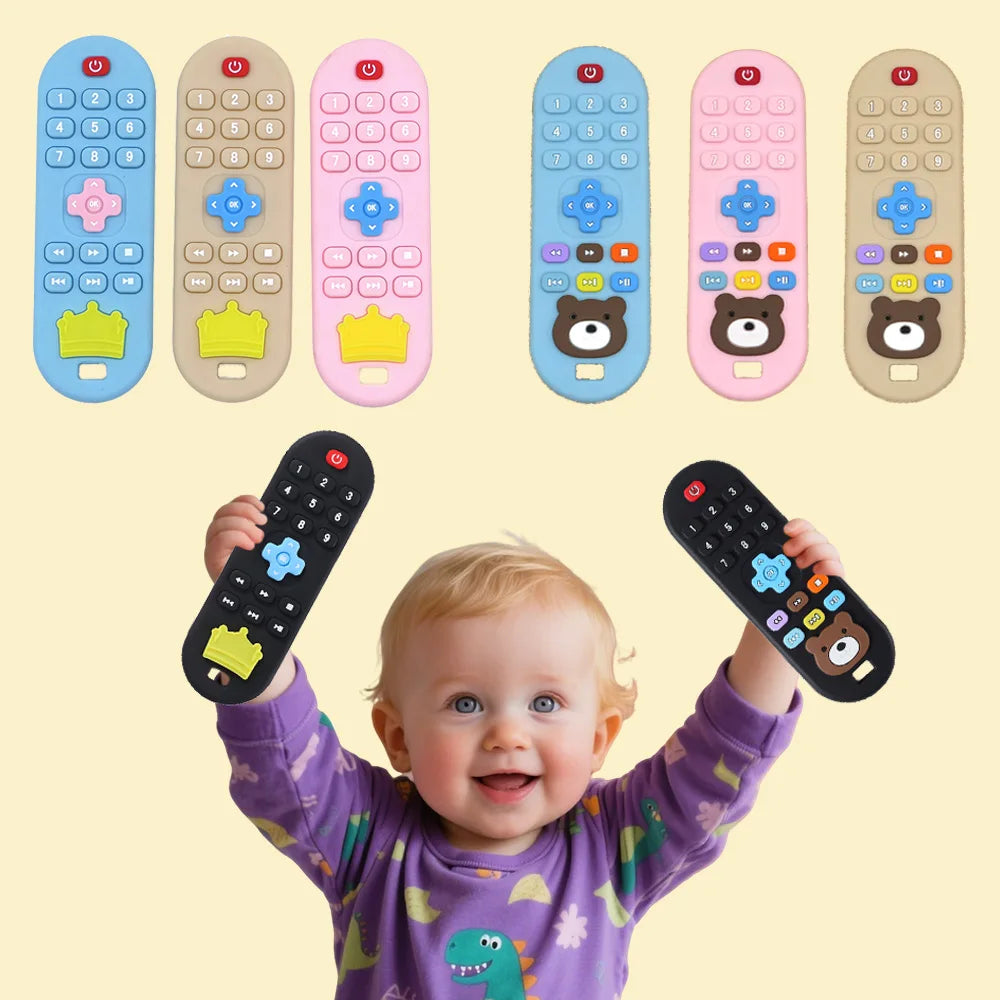 Silicone Teether Remote Control – Soothing Gum Relief Toy