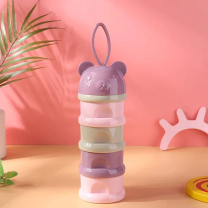 4-Grid Baby Milk Powder Container – Portable Snack Storage