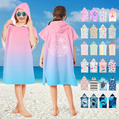 Children Microfiber Beach Towel Cape – Quick-Dry Comfort