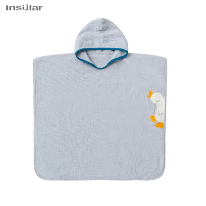 Muslin Baby Hooded Poncho Towel – Soft & Quick-Dry